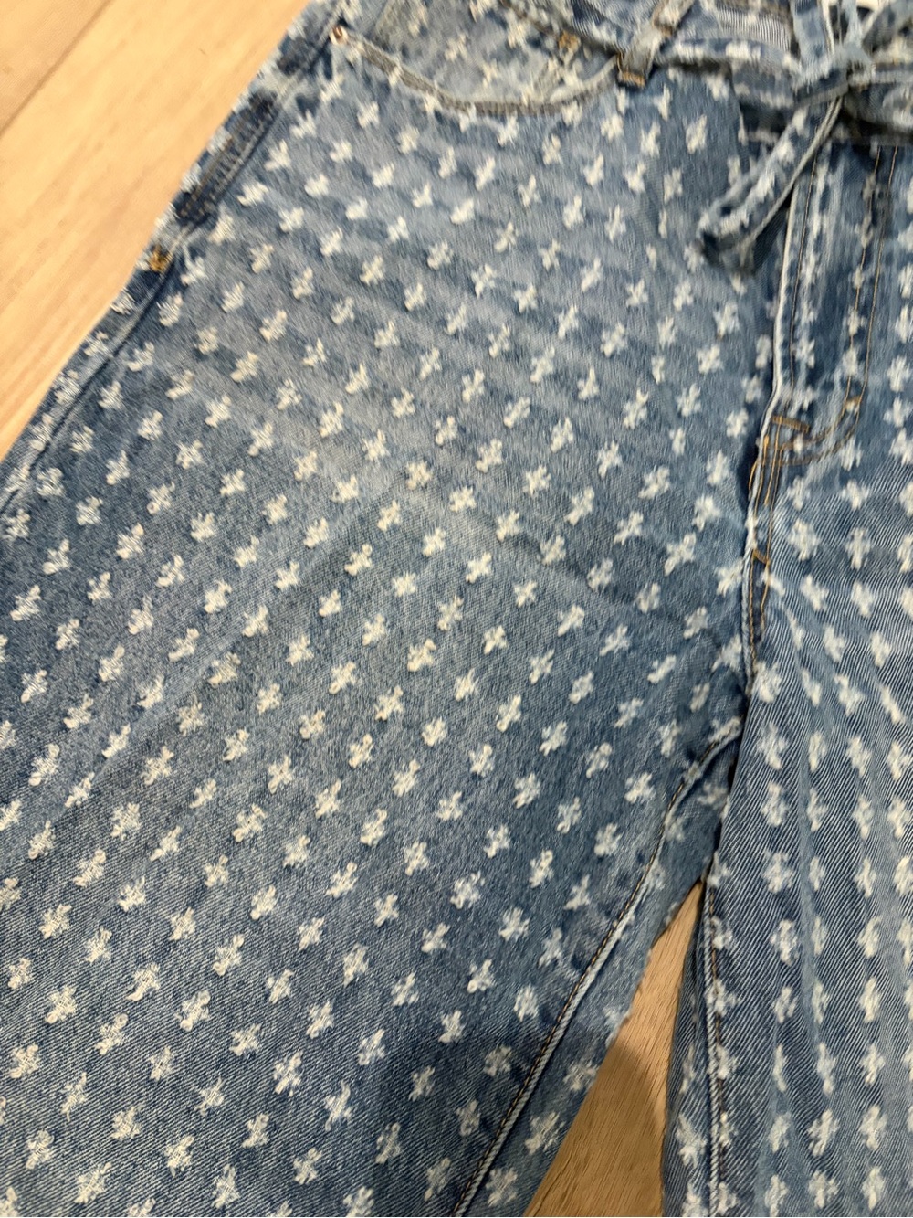 Kenzie Jeans Patterned Denim The Carla - High Rise Wide Leg